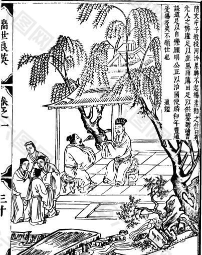 古版畫 教化類 人物畫 矢量 EPS格式_0004