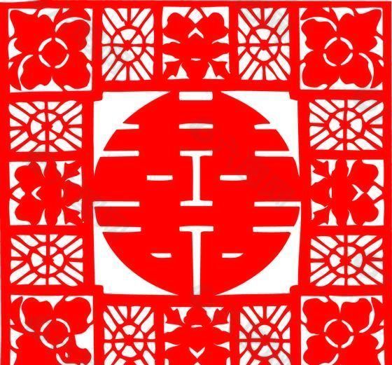 0009_雙喜字 囍 吉祥圖案 剪紙 矢量AI