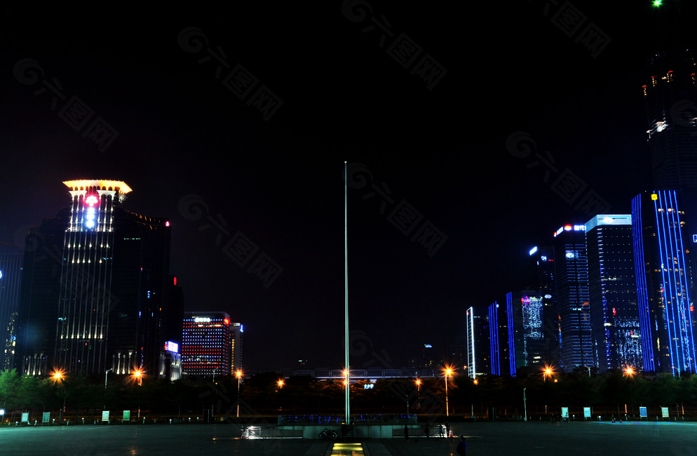 深圳市民中心廣場(chǎng)夜景圖片