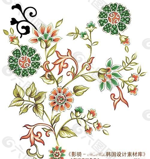 時尚彩繪花草 裝飾圖案 分層 PSD_1129