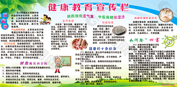 健康教育宣傳欄PSD圖片