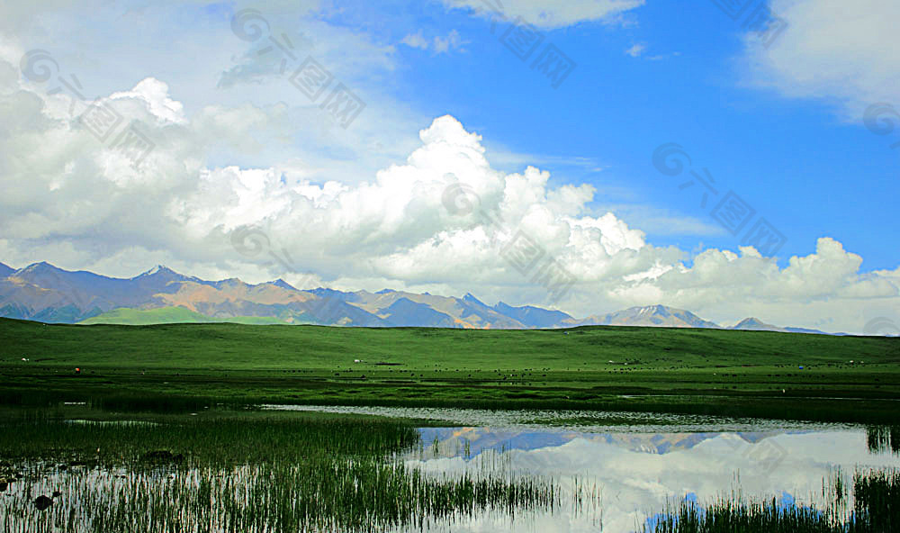 青山绿水背景素材