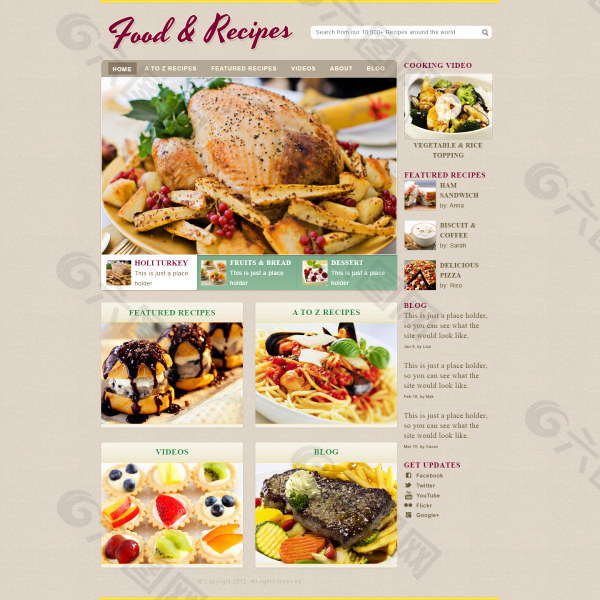 东南亚美食网站PSD设计