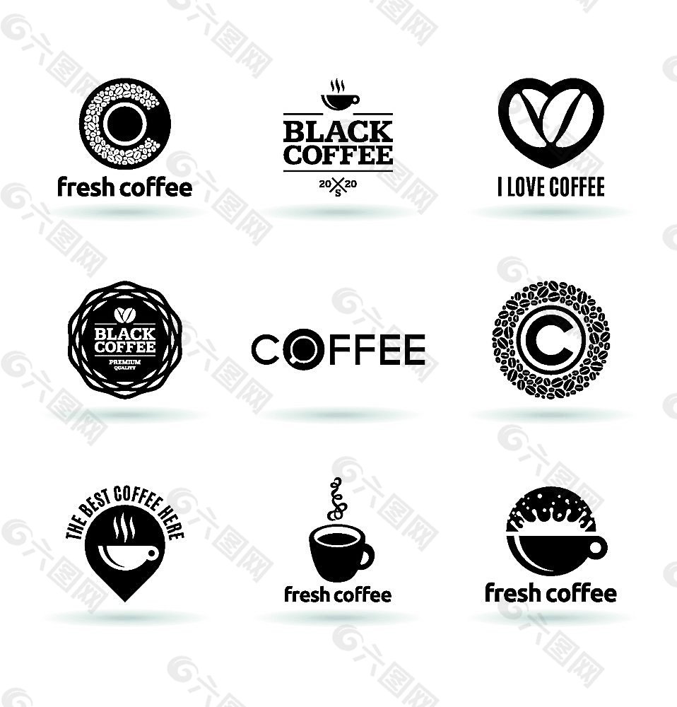 格式是eps ,建议使用adobe illustrator软件打开, 该咖啡logo设计素材