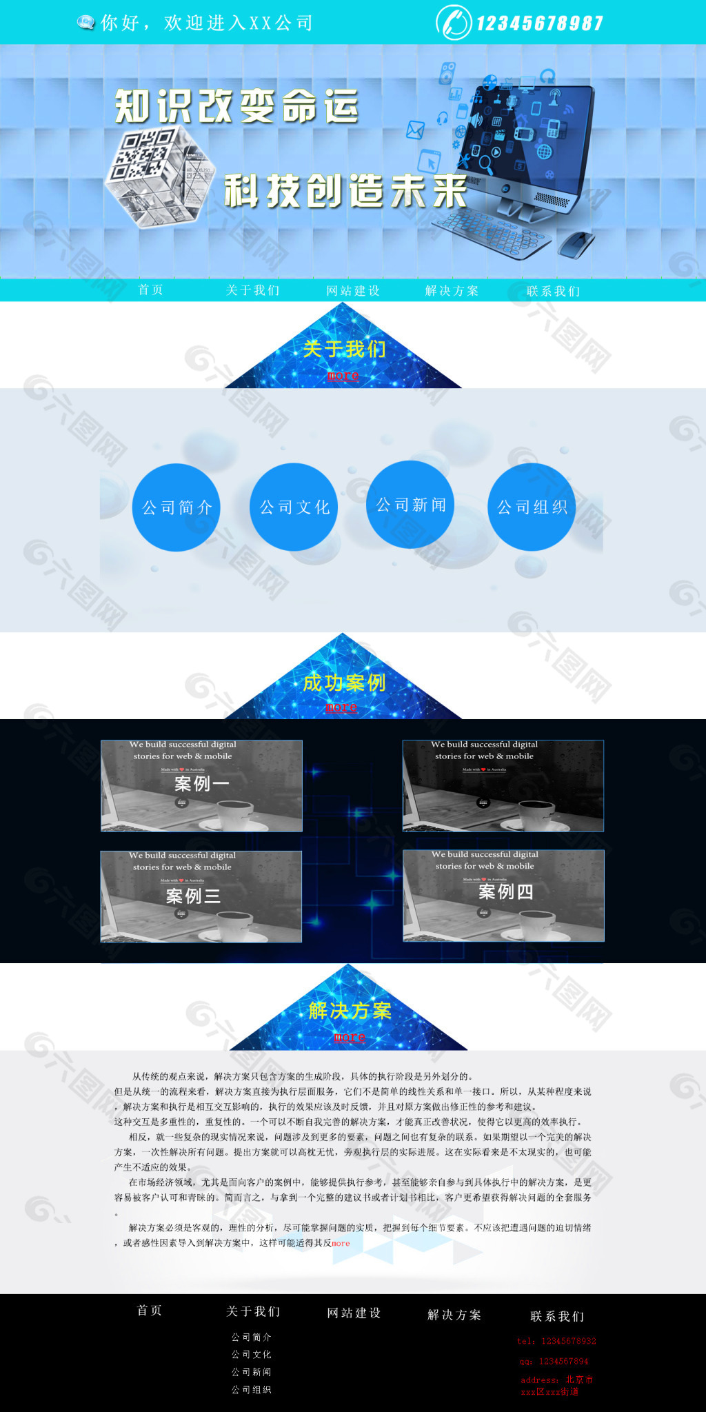 網絡公司網頁模板psd