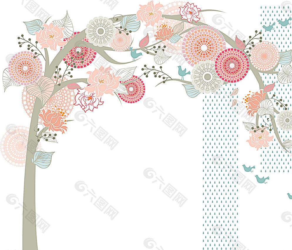 花邊 矢量花 小花 時(shí)尚花圖片