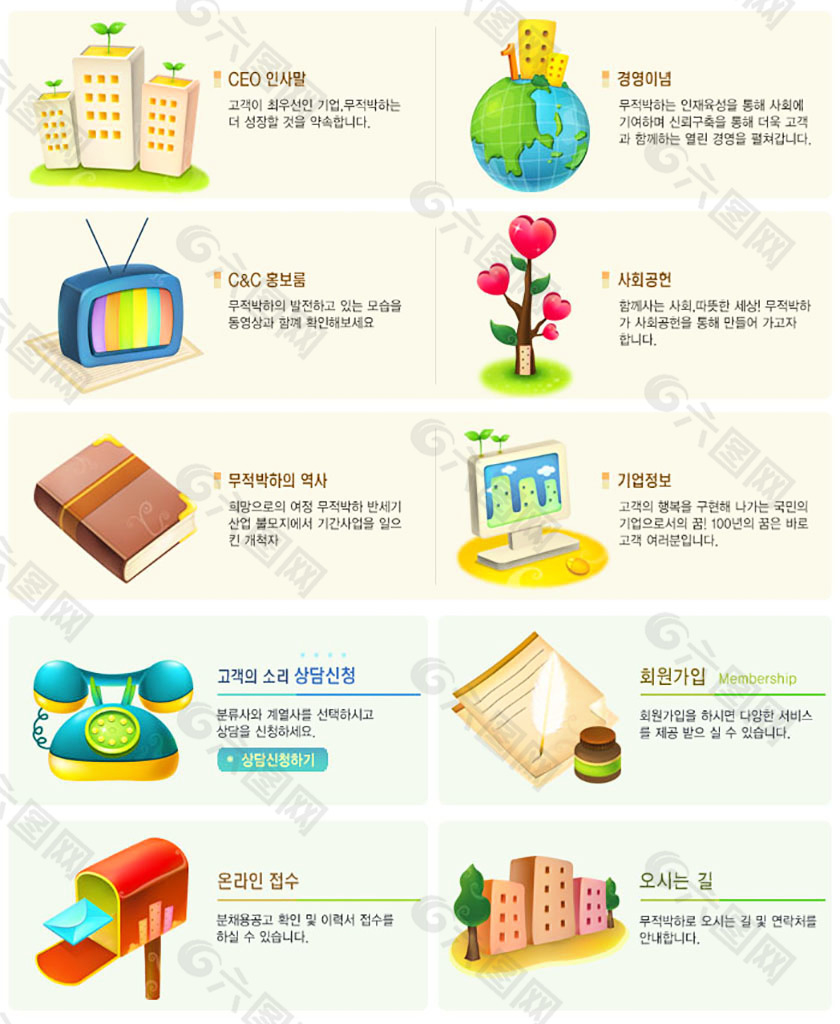 插畫風(fēng)格網(wǎng)頁素材
