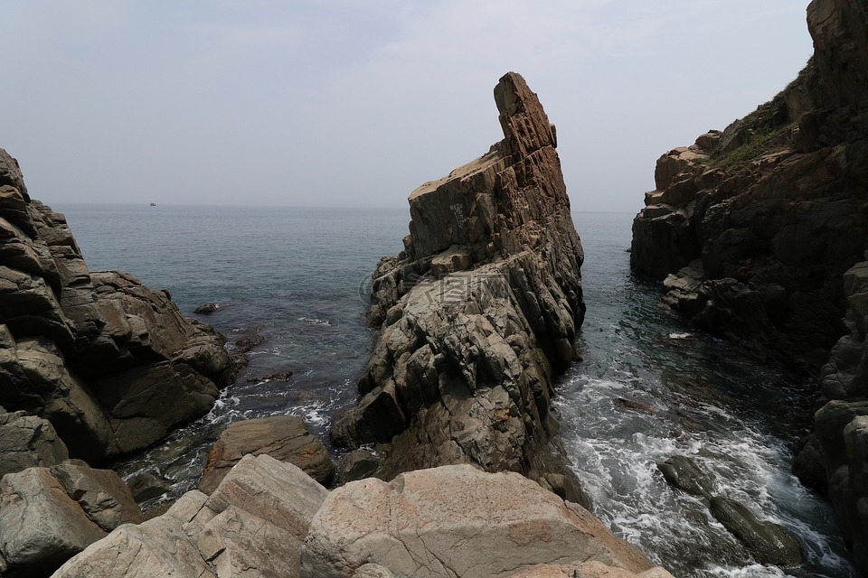石,海,旅行