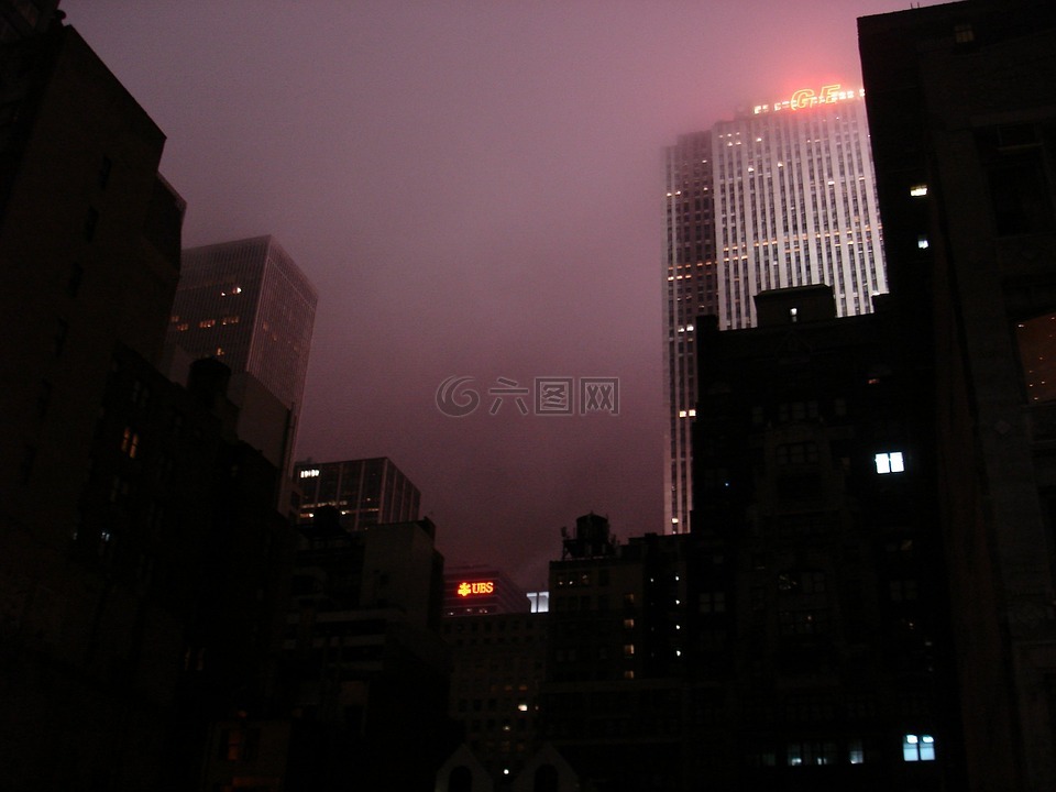 城市,夜,黑暗