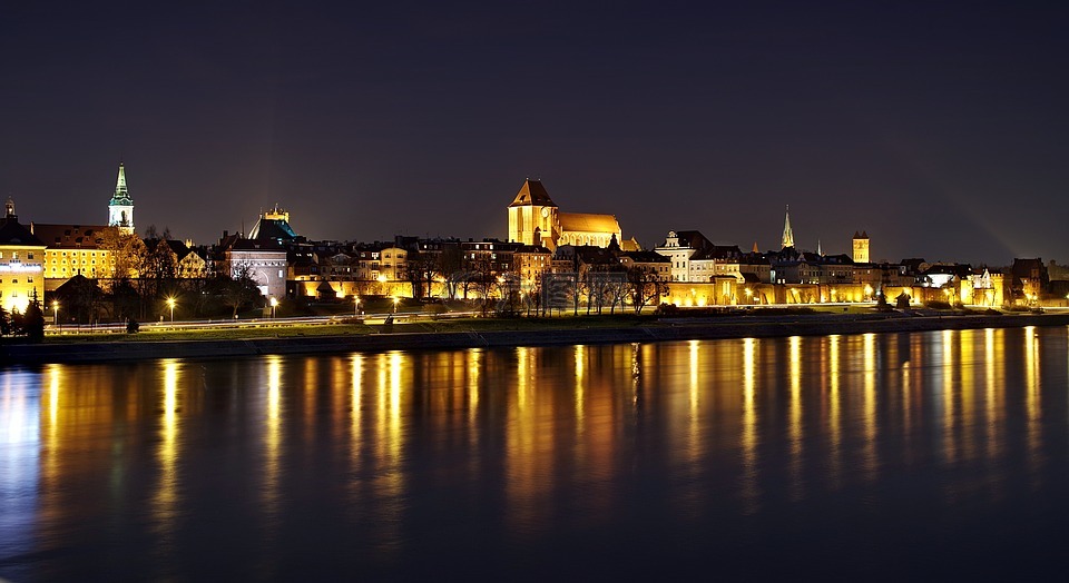 toruń,全景圖,夜