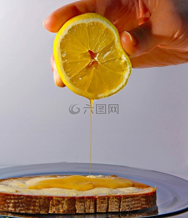 檸檬,面包,蜂蜜