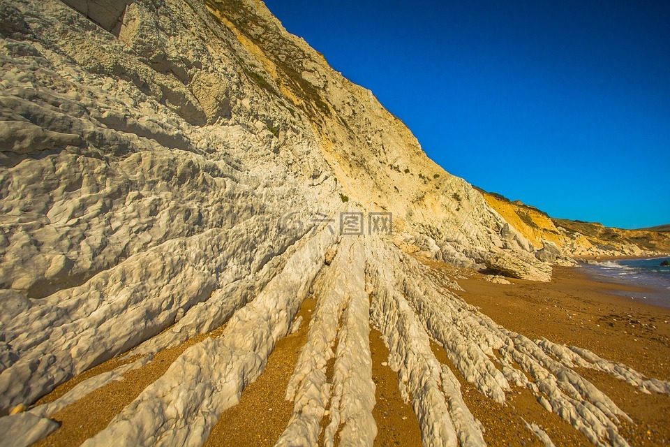 worbarrow 灣,珊瑚礁,海灘