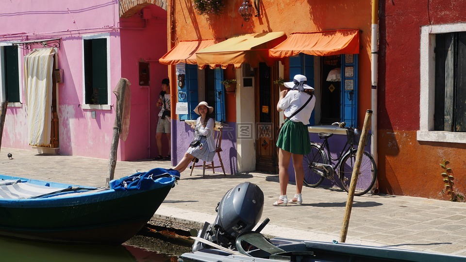 burano,游客,紀念照
