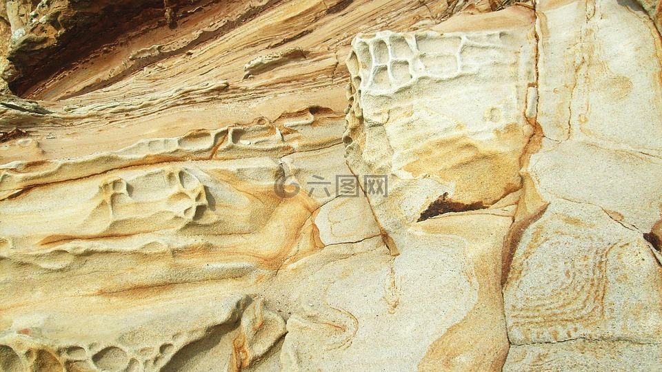 砂巖,雕塑,自然