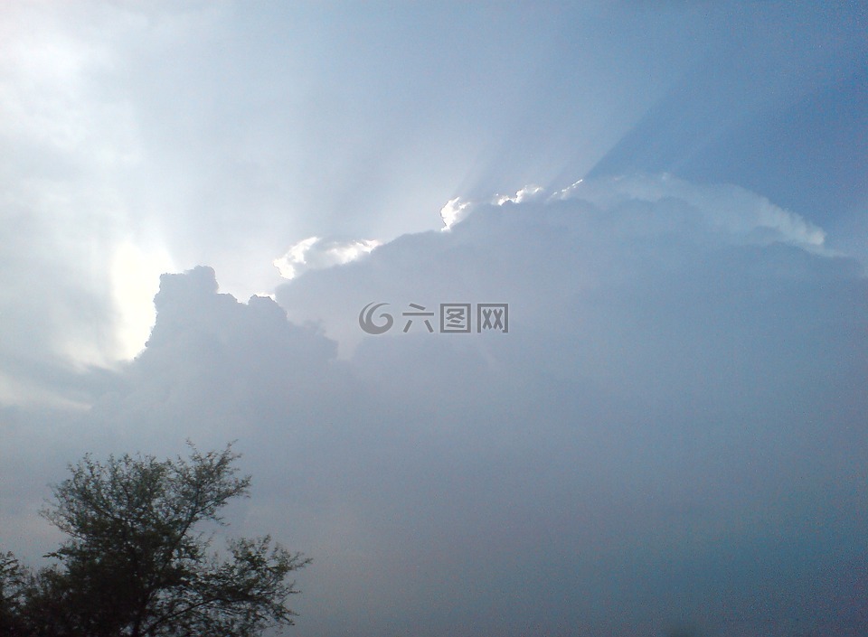 云,天空,太陽