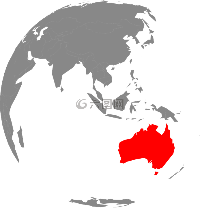 澳大利亚,地图,大陆