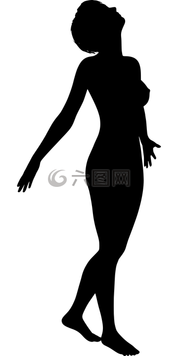 黑,女性,側(cè)影