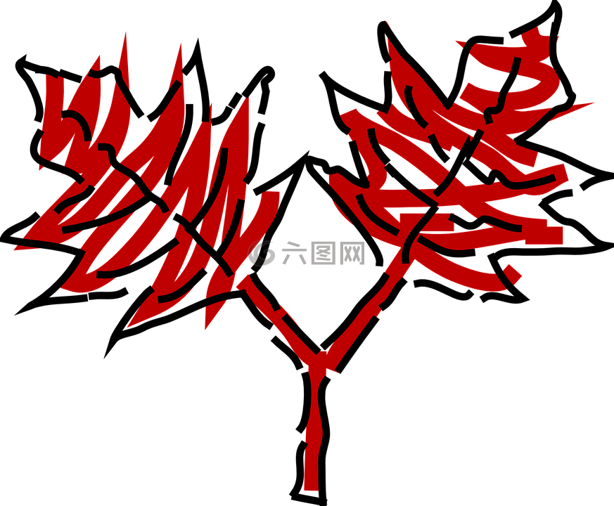 葉子,紅色,樹