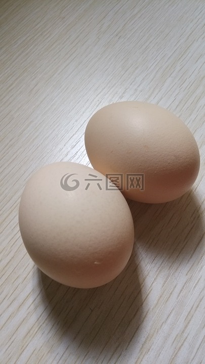 鸡蛋,两个挨在一起的鸡蛋,食物