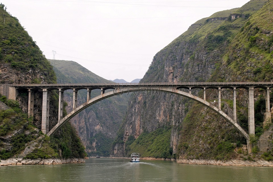 河,峡谷,岩
