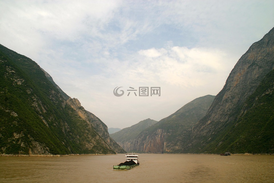 河,峡谷,岩