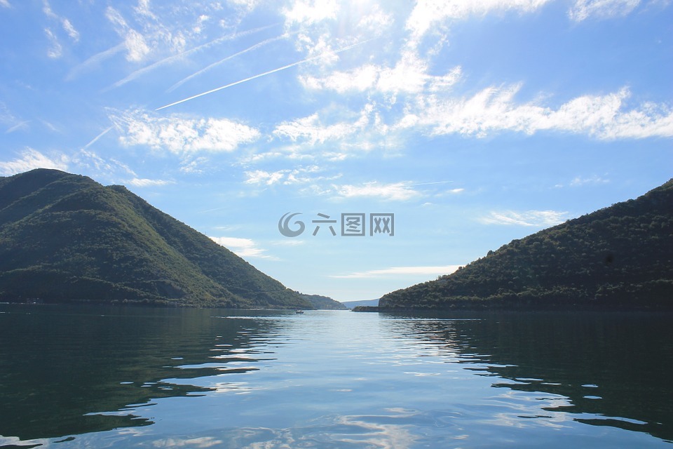 湖,天空,水