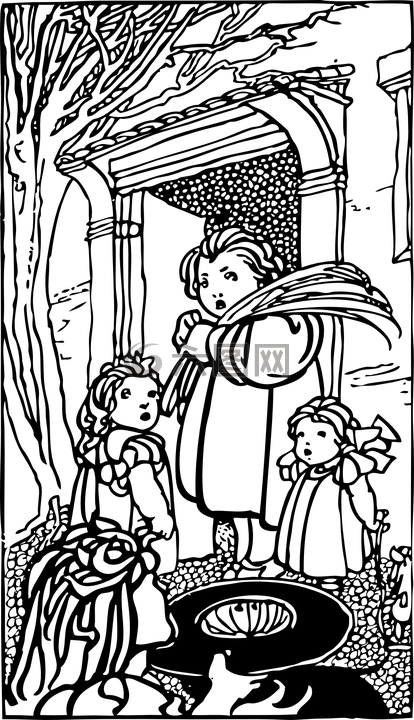 版画,家庭,母亲和儿童