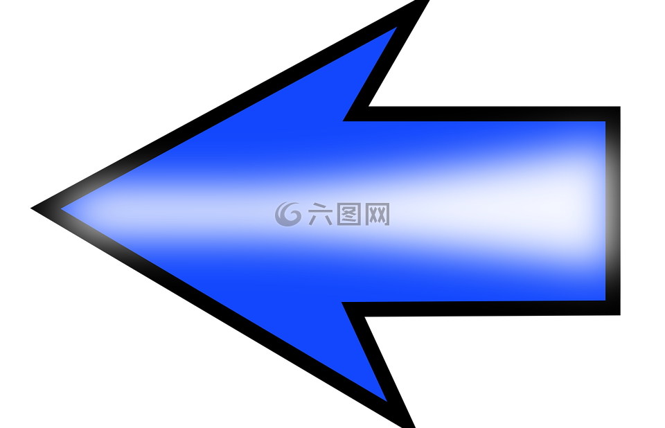 箭头,左,蓝色
