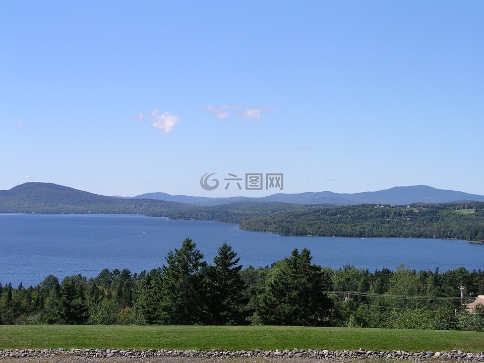 rangeley湖從俯瞰,水,河