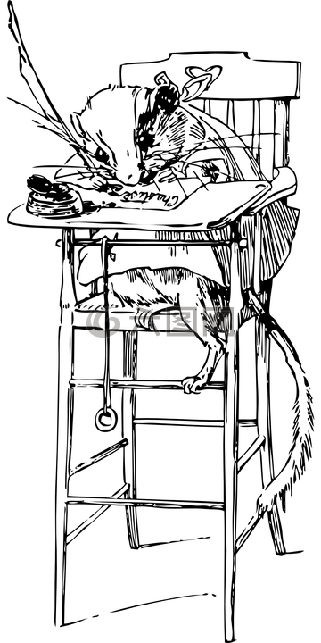 長(zhǎng)爪沙鼠,坐,椅子