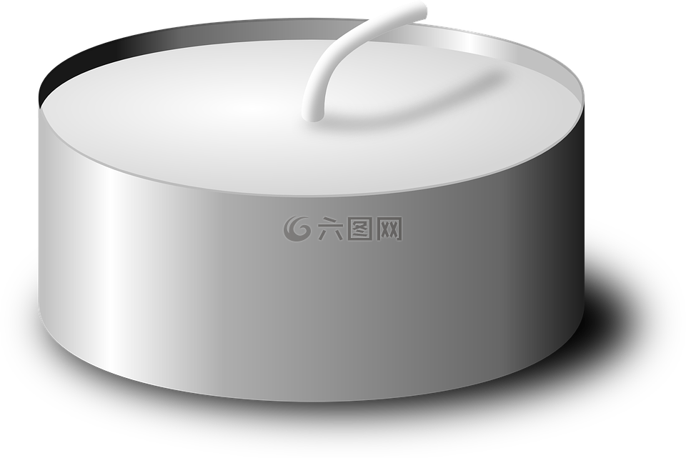 蠟燭,白,灰色
