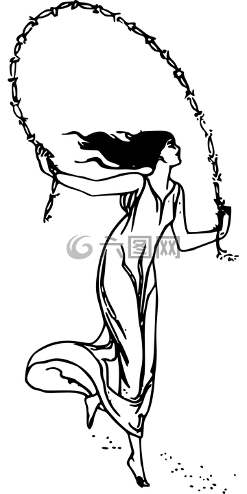 女孩,繩,跳過