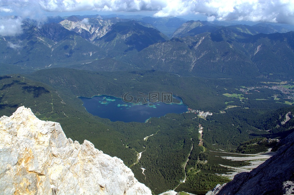 zugspitze,高山湖,查看