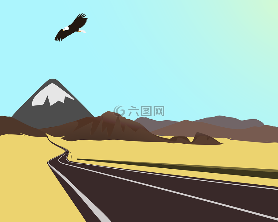 山,鷹,飛