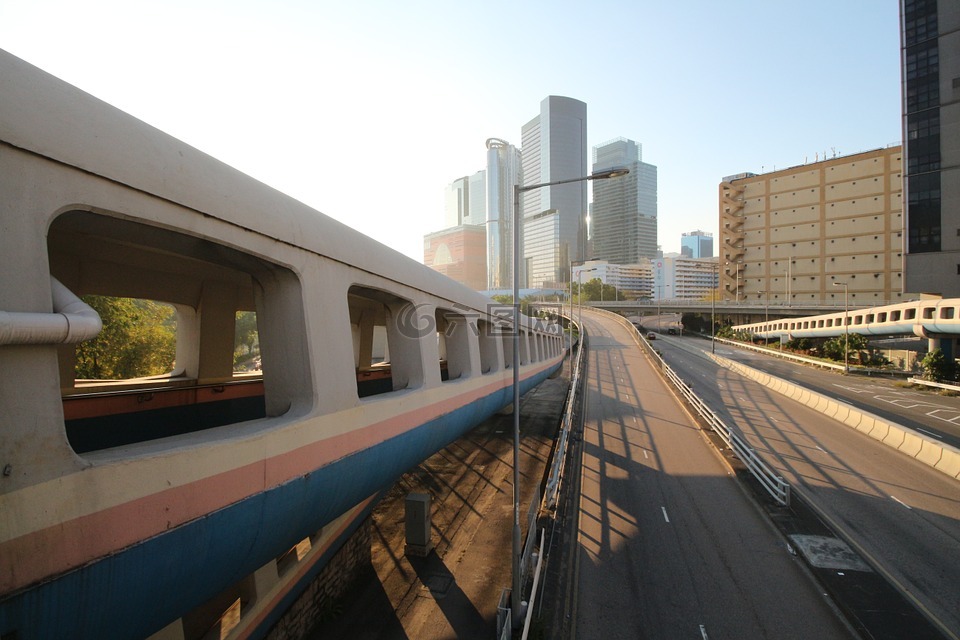 香港,天橋,高樓