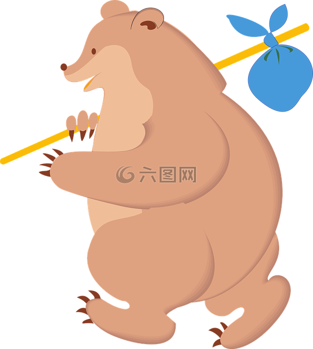熊,走,旅行