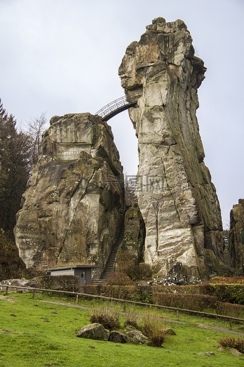 岩,桥,externsteine