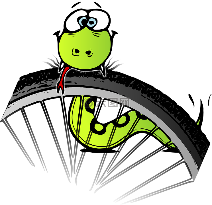蛇,自行車,車輪