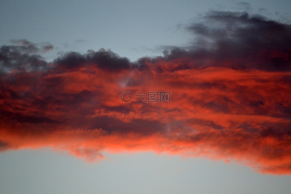 云,紅色,天空