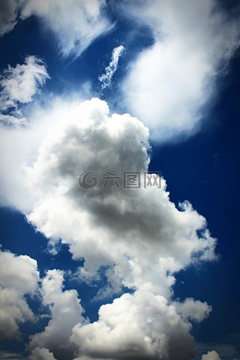 天空,云,蓝色