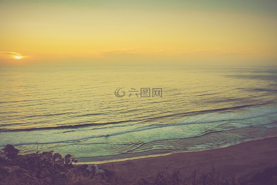 海,天空,日落