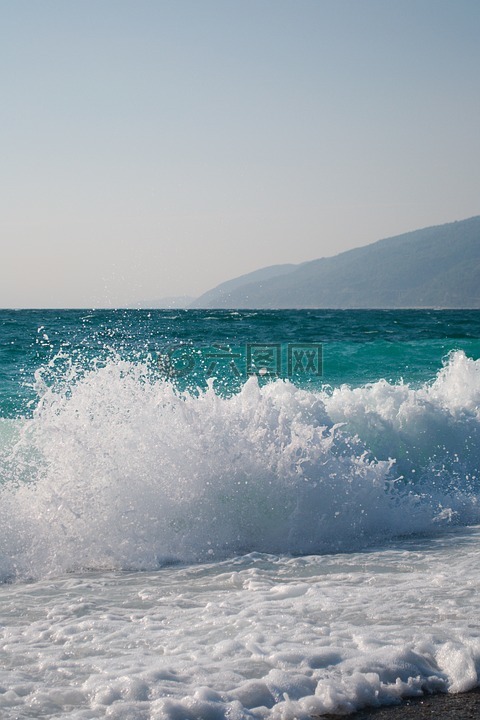 阿布哈兹,海,波