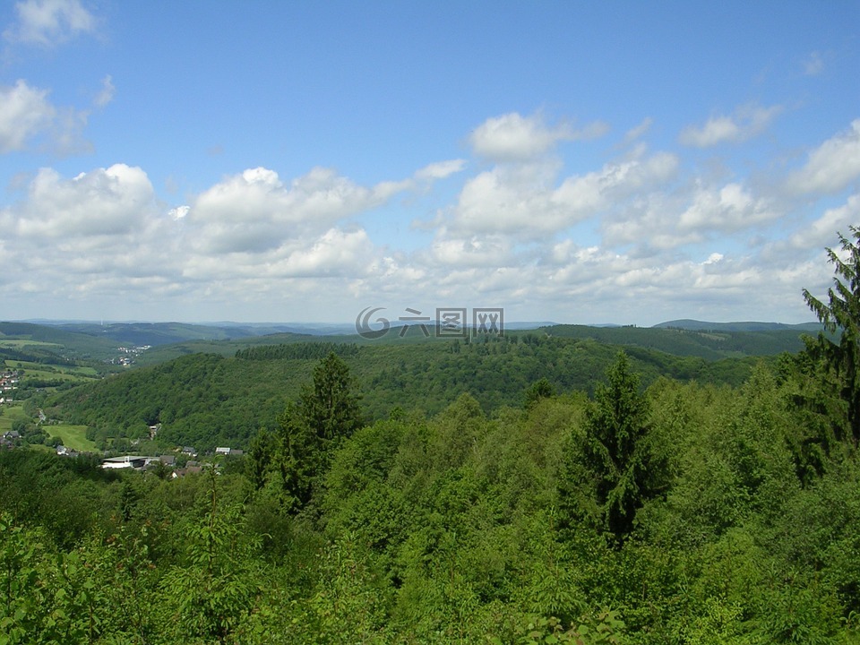 siegerland,景觀,北萊茵 威斯特伐利亞