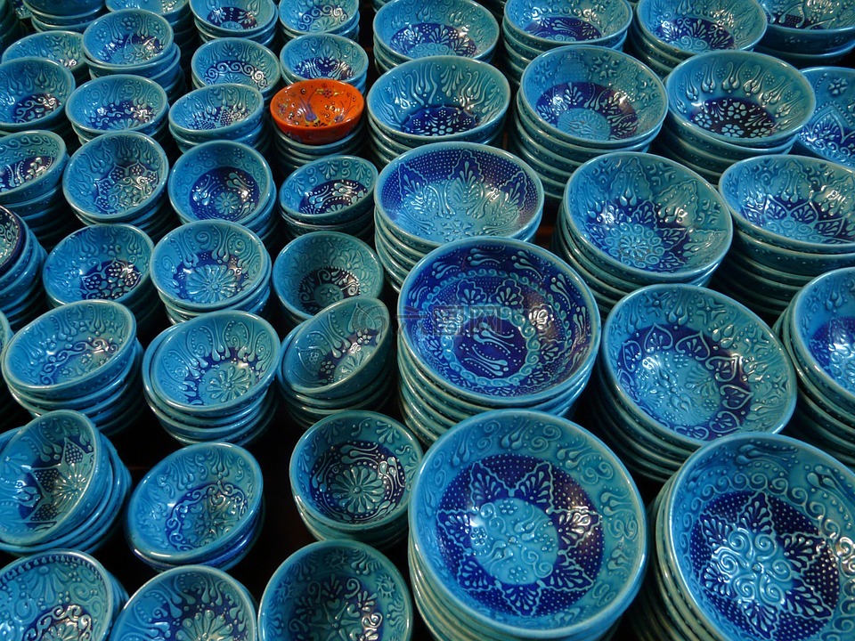 陶,貝殼,藍(lán)色