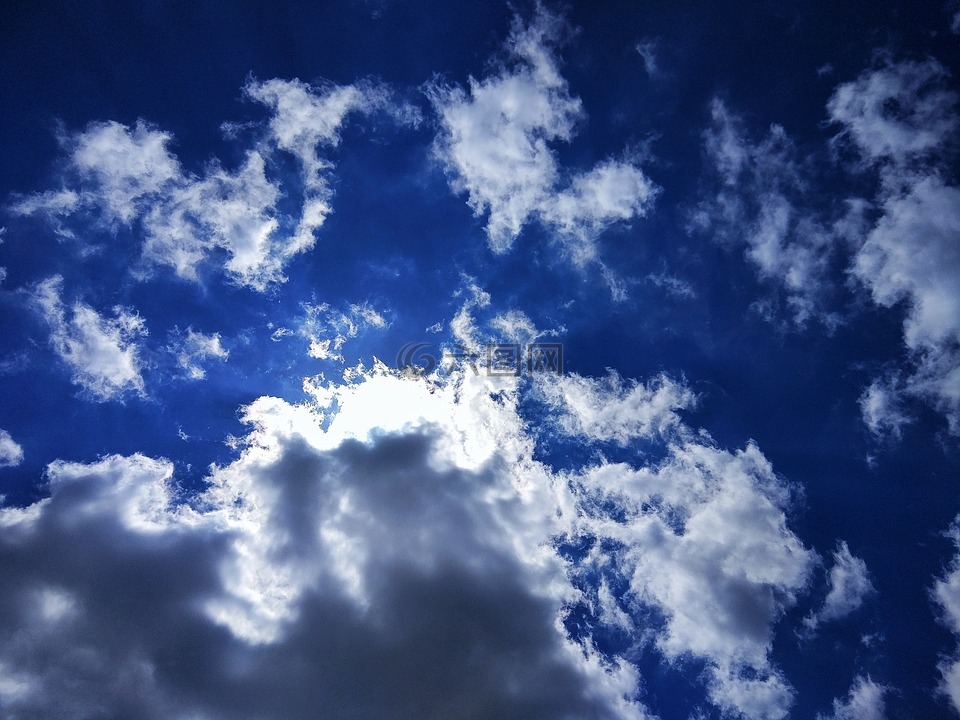 天空,云,蓝色