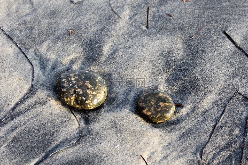 石頭,海灘,桑迪海灘