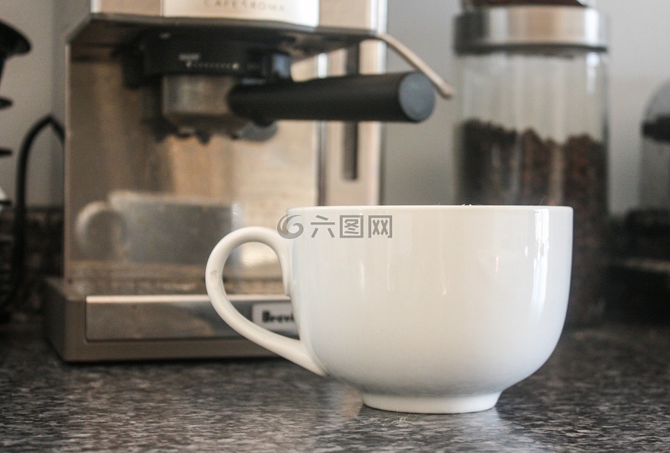 杯,咖啡,上午