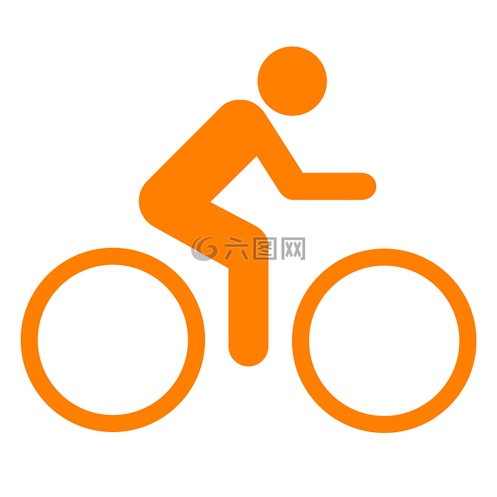 自行車,符號,橙色