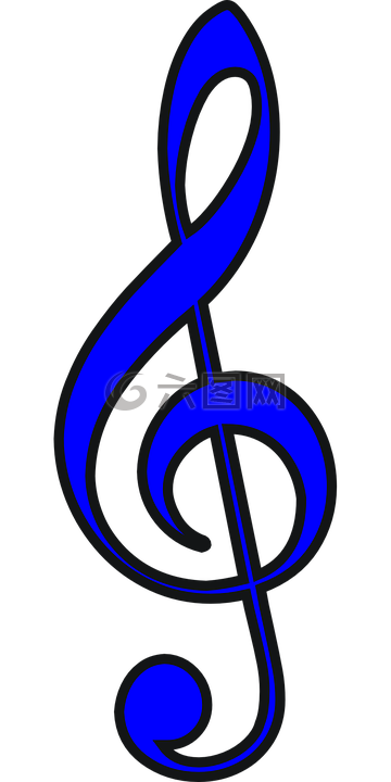 五線譜,trebble,藍色