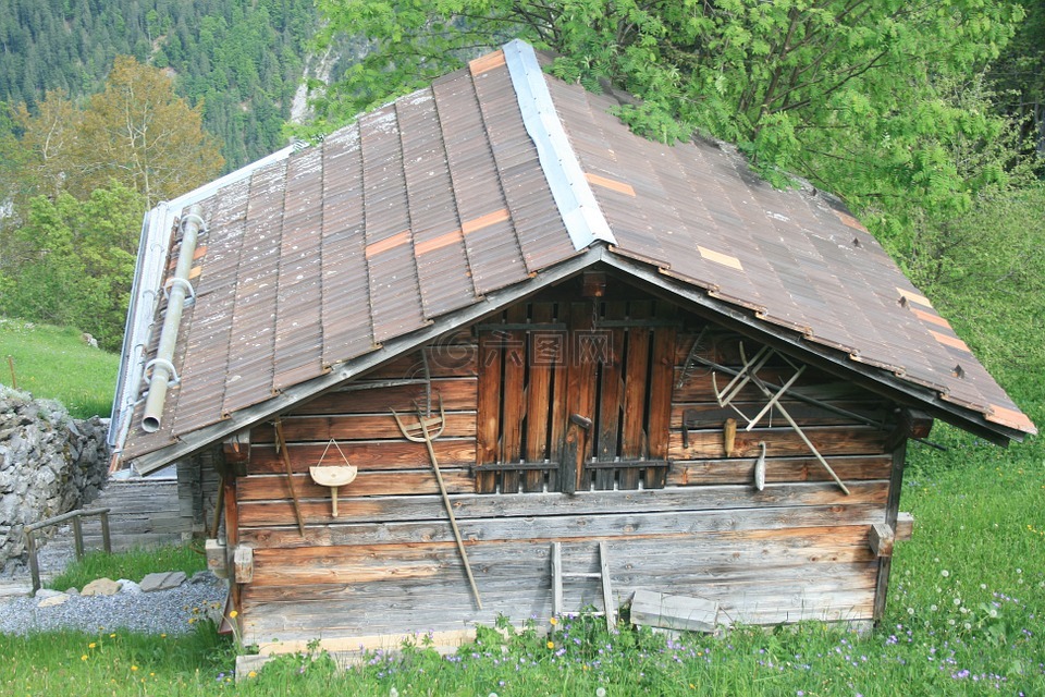 小屋,瑞士,木材